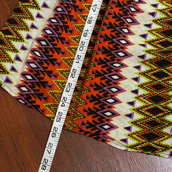 Angie tribal dress purple green black elastic waist smocked bodice size medium - Picture 7 of 8